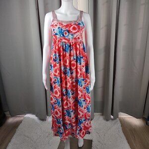 Bonnie Jean Red, White, Blue, Tie Dye Sunflower Dress Size 14 (NWT)